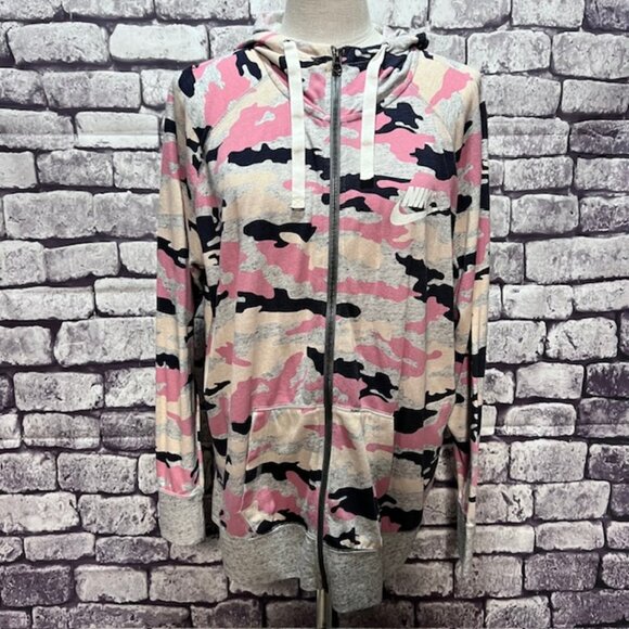 Nike Gray, Pink & Black Zip Up Sweatshirt Size XXL - Picture 1 of 7